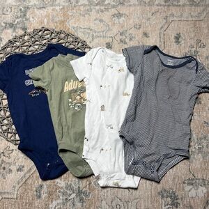 Bundle baby boy Carter's Bodysuits - Navy, Olive, White, Striped